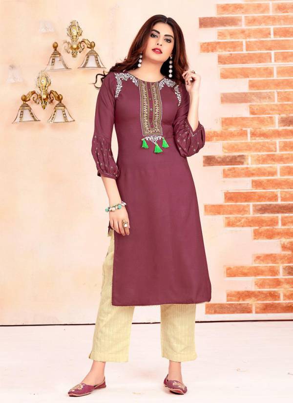 Heavy Rayon Stylist and fancy Kurtis With Plazzo, Pants and Sharara Collection 